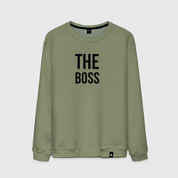 Свитшот хлопковый мужской The boss - Couple, цвет: авокадо