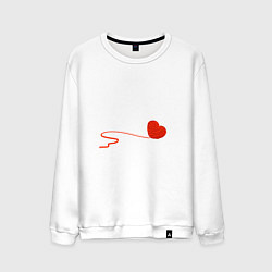 Свитшот хлопковый мужской Клубок сердечком, цвет: белый