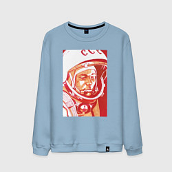 Свитшот хлопковый мужской Gagarin in red, цвет: мягкое небо