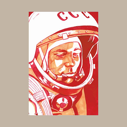 Мужской свитшот Gagarin in red / Миндальный – фото 3