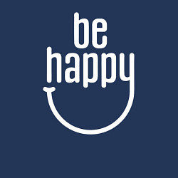 Свитшот хлопковый мужской Смайл - будь счастлив, цвет: тёмно-синий — фото 2