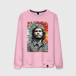 Свитшот хлопковый мужской Портрет Че Гевара, цвет: светло-розовый