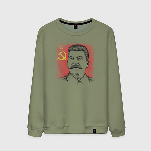 Мужской свитшот Сталин с флагом СССР / Авокадо – фото 1