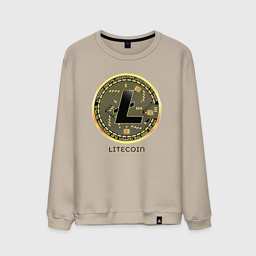 Мужской свитшот Litecoin крипта / Миндальный – фото 1