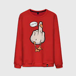 Свитшот хлопковый мужской Duck you - фак ю, цвет: красный