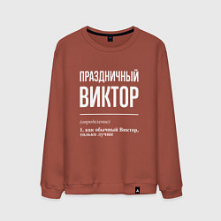 Свитшот хлопковый мужской Праздничный Виктор, цвет: кирпичный