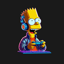 Свитшот хлопковый мужской Bart is an avid gamer, цвет: черный — фото 2