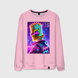 Свитшот хлопковый мужской Cyber Bart - neon glow, цвет: светло-розовый