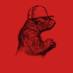 Свитшот хлопковый мужской Суслик в кепке, цвет: красный — фото 2