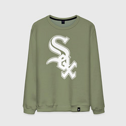 Свитшот хлопковый мужской Chicago white sox - baseball, цвет: авокадо