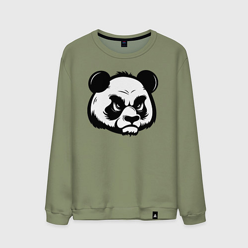 Мужской свитшот Недовольная морда панды / Авокадо – фото 1