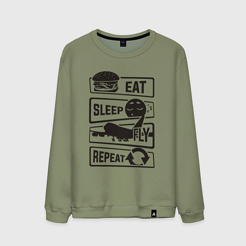 Мужской свитшот Есть спать летать / Авокадо – фото 1