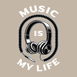 Свитшот хлопковый мужской Музыка is my life, цвет: миндальный — фото 2