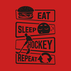 Свитшот хлопковый мужской Eat sleep hockey, цвет: красный — фото 2