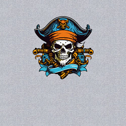 Свитшот хлопковый мужской Эмблема пиратского черепа, цвет: меланж — фото 2