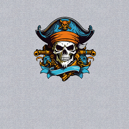 Мужской свитшот Эмблема пиратского черепа / Меланж – фото 3