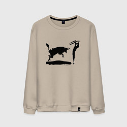 Свитшот хлопковый мужской Пикассо - Бой быков коррида тореадор, цвет: миндальный