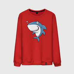 Свитшот хлопковый мужской Cute shark, цвет: красный