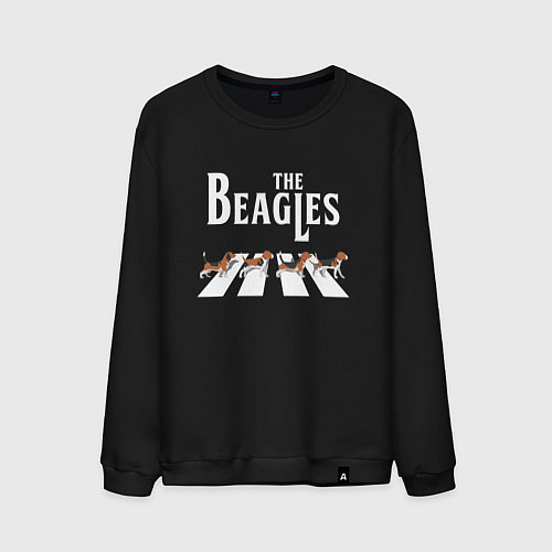 Мужской свитшот Бигли The Beatles пародия / Черный – фото 1