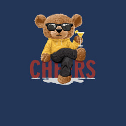 Свитшот хлопковый мужской Плюшевый медведь с коктейлем, цвет: тёмно-синий — фото 2