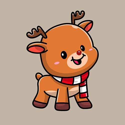 Мужской свитшот Оленёнок / Миндальный – фото 3