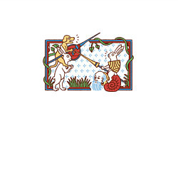 Свитшот хлопковый мужской Страдающее средневековье : лубок рыцарский турнир, цвет: белый — фото 2