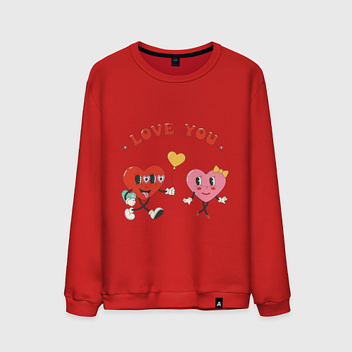Мужской свитшот Люблю тебя / Красный – фото 1