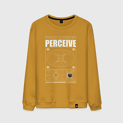 Свитшот хлопковый мужской Perceive streetwear, цвет: горчичный