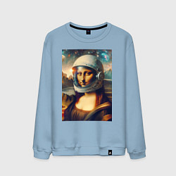 Свитшот хлопковый мужской Mona Lisa astronaut - neural network, цвет: мягкое небо