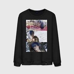 Свитшот хлопковый мужской Ким ТэХён, цвет: черный