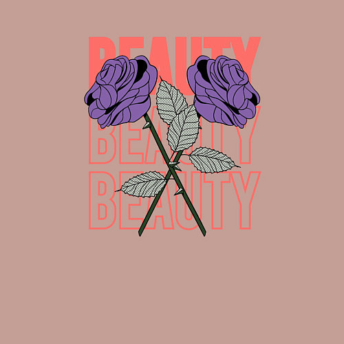 Мужской свитшот Beauty purple flowers / Пыльно-розовый – фото 3