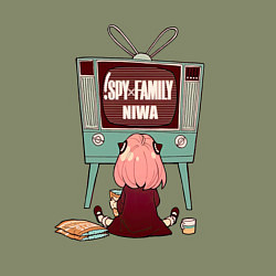 Свитшот хлопковый мужской Аня из аниме и манги spy x family, цвет: авокадо — фото 2