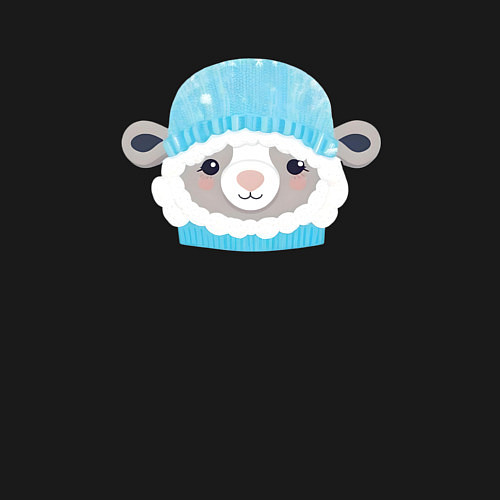 Мужской свитшот Маленькая овечка / Черный – фото 3