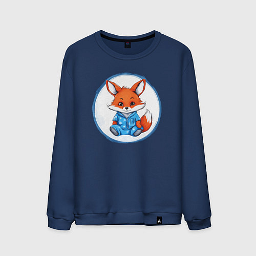 Мужской свитшот Милый Лапутик / Тёмно-синий – фото 1