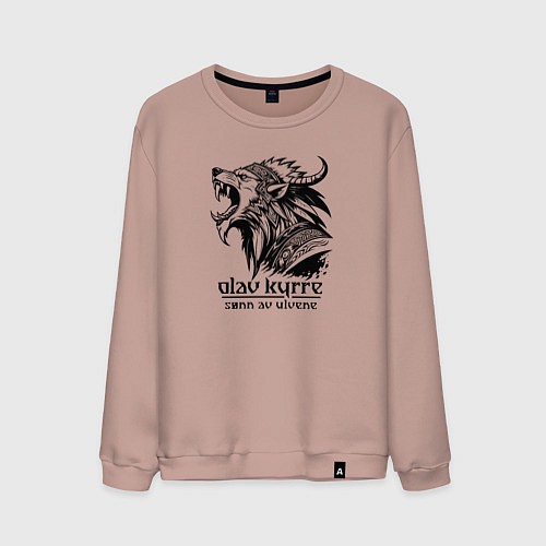 Мужской свитшот Викинги: сын волка / Пыльно-розовый – фото 1