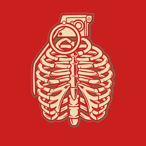 Мужской свитшот Скелет гранаты / Красный – фото 3