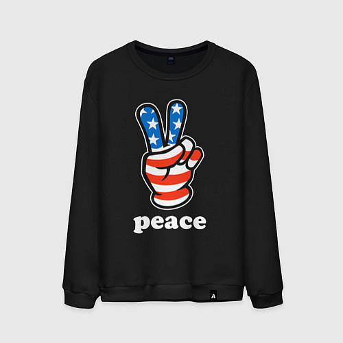 Мужской свитшот USA peace / Черный – фото 1