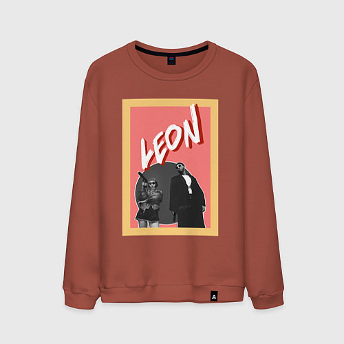 Мужской свитшот Арт по фильму Леон / Кирпичный – фото 1