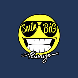 Свитшот хлопковый мужской Smile big always, цвет: тёмно-синий — фото 2