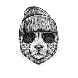 Свитшот хлопковый мужской Ягуар хипстер, цвет: белый — фото 2