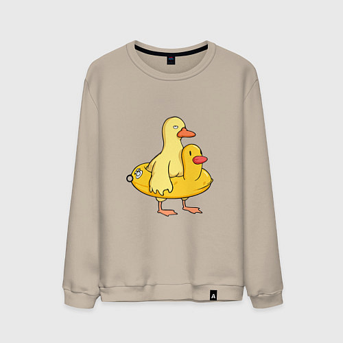 Мужской свитшот Две утки / Миндальный – фото 1