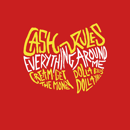 Мужской свитшот Wu tang - деньги управляют всем вокруг меня / Красный – фото 3