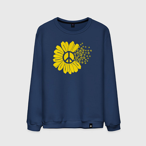 Мужской свитшот Цветок мира / Тёмно-синий – фото 1