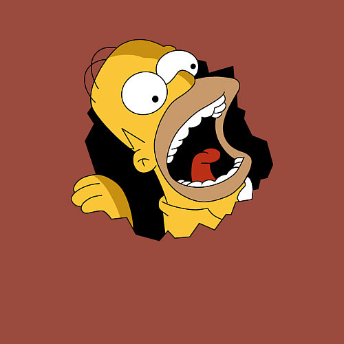 Мужской свитшот Гомер - Симпсоны / Кирпичный – фото 3