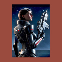 Свитшот хлопковый мужской Mass effect - character ai art, цвет: кирпичный — фото 2