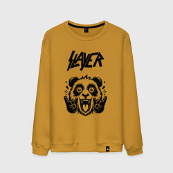 Свитшот хлопковый мужской Slayer - rock panda, цвет: горчичный