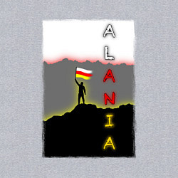 Свитшот хлопковый мужской Алания человек с флагом, цвет: меланж — фото 2