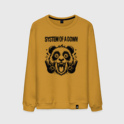 Свитшот хлопковый мужской System of a Down - rock panda, цвет: горчичный