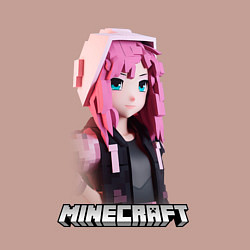 Свитшот хлопковый мужской Minecraft девушка розовые волосы, цвет: пыльно-розовый — фото 2
