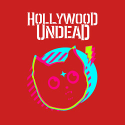 Свитшот хлопковый мужской Hollywood Undead rock star cat, цвет: красный — фото 2
